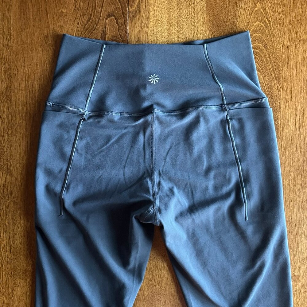 Athleta "Transcend Stash Tight" slate blue leggings S - Picture 5 of 10
